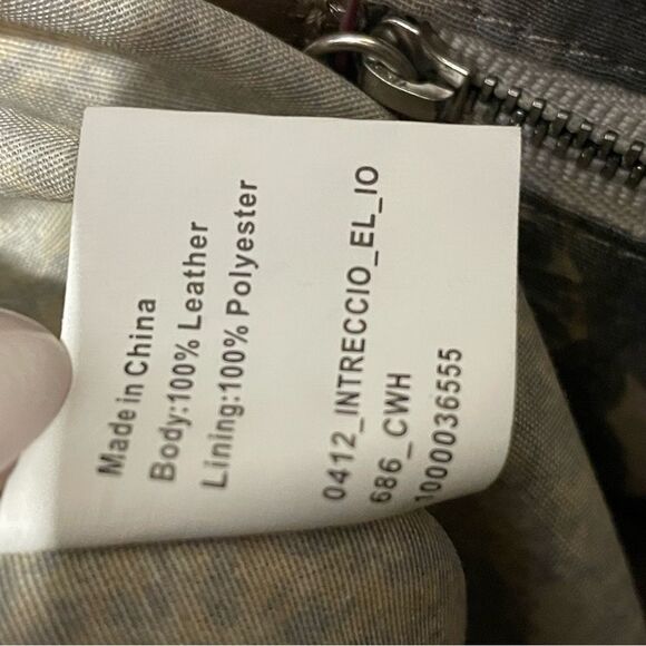 NWT  Elliott Lucca INTRECCIO Woven Metallic Shoulder Bag Tote Pewter Gold Silver - Picture 7 of 14